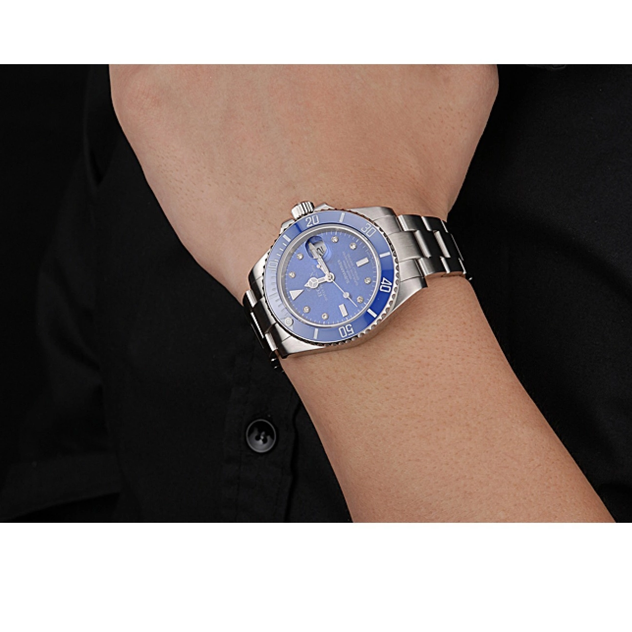 Aaa replica watch 622638 Diamond Submariner Blue Stainless Markers Bracelet Case Steel Steel Rolex Stainless Dial 0711